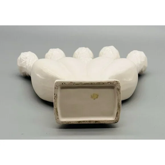 Mid Century Cream Quintal Five Finger Vase Posy Holder Ceramic 7.5 inch - Picture 6 of 7
